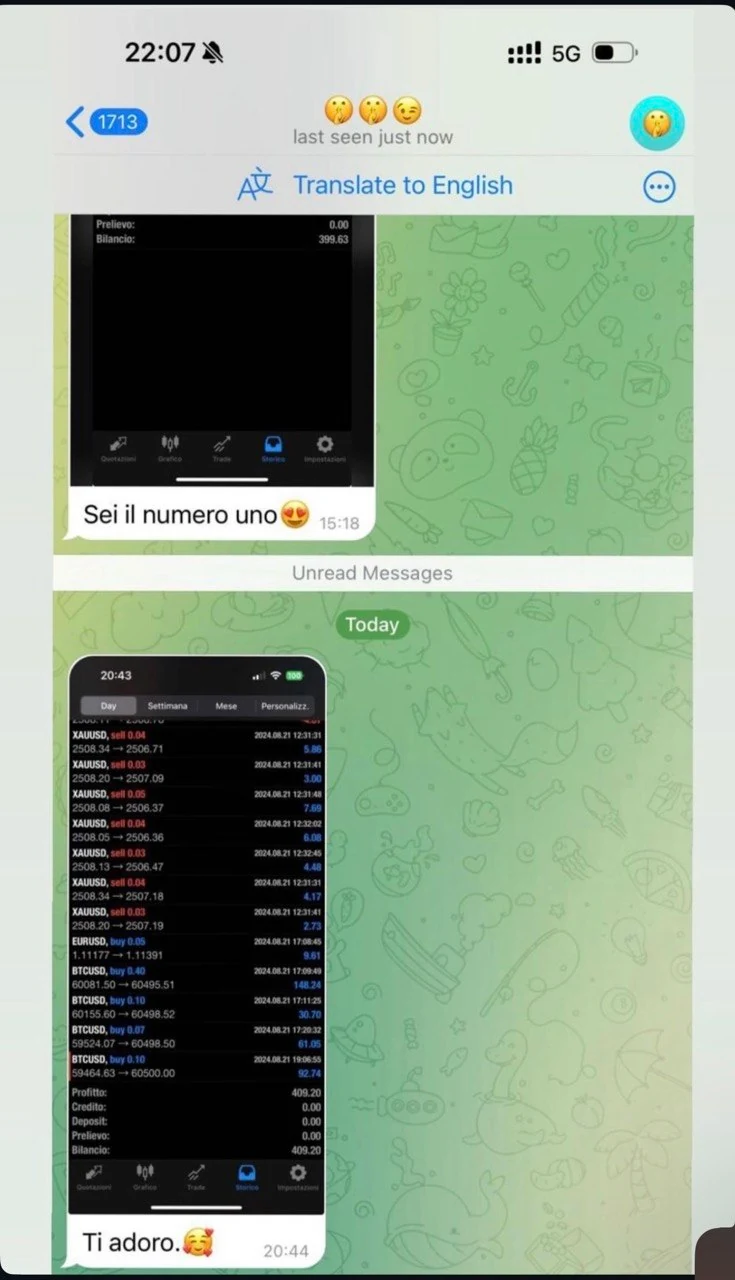 Member-shared trading result screenshot